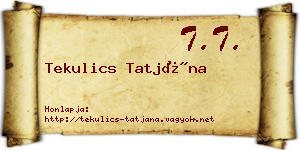 Tekulics Tatjána névjegykártya